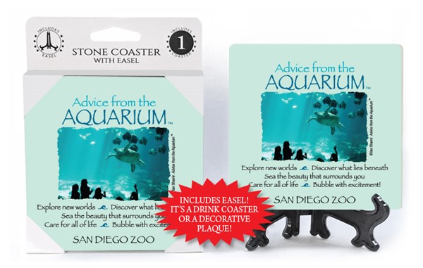 Aquarium / Advice From - 4" x 4" Table Coaster - 1 Per Pack With Easel