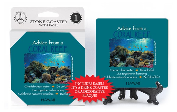 Coral Reef / Advice From - 4" x 4" Table Coaster - 1 Per Pack With Easel