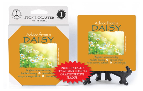 Daisy / Advice From - 4" x 4" Table Coaster - 1 Per Pack With Easel