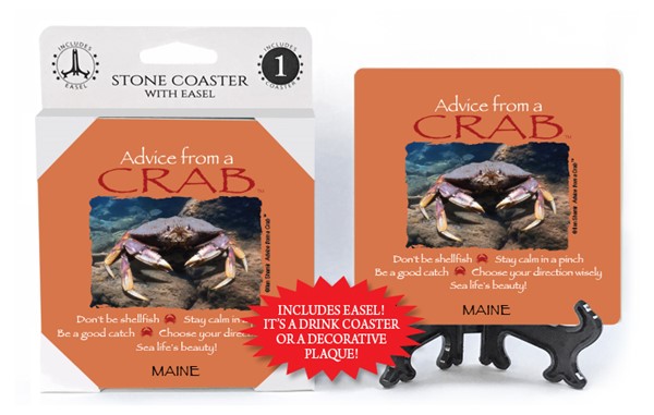 Crab / Advice From - 4" x 4" Table Coaster - 1 Per Pack With Easel