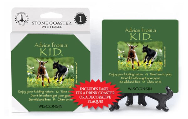 Kid / Advice From - 4" x 4" Table Coaster - 1 Per Pack With Easel