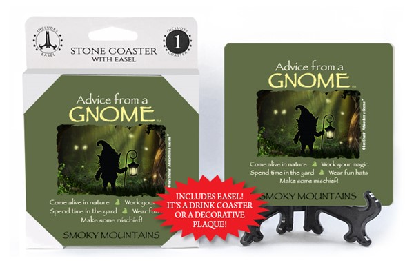 Gnome / Advice From - 4" x 4" Table Coaster - 1 Per Pack With Easel