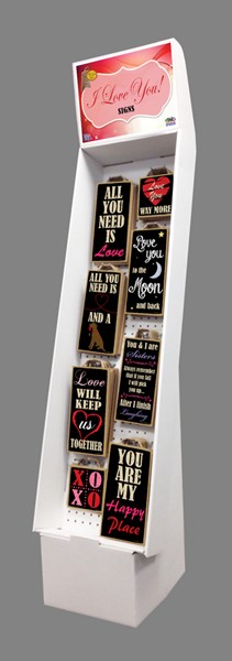 I LOVE YOU WOOD SIGNS Cardboard Floor Display