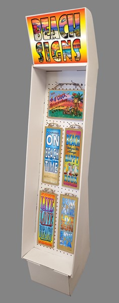 A - MESSINA BEACH SIGNS 5x15  & 7x10.5 Cardboard Floor Display