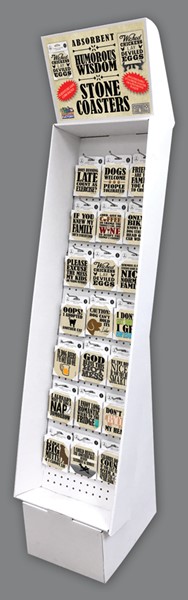 1- HUMOROUS WOW COASTERS Cardboard Floor Display