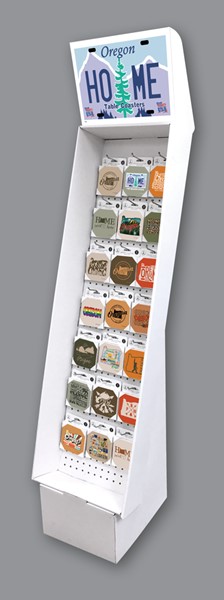 1- Oregon TABLE COASTERS - Cardboard Floor Display