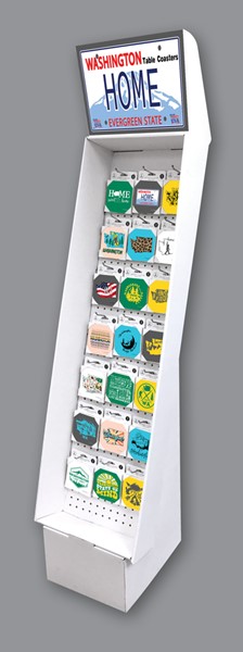1- Washington state TABLE COASTERS - Cardboard Floor Display