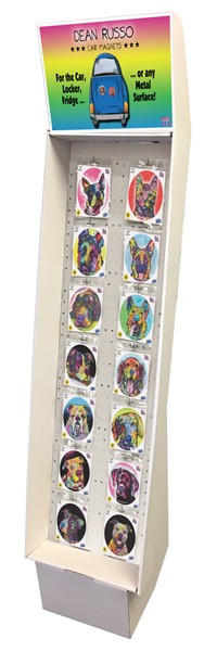 1- Dean Russo round car magnets cardboard display
