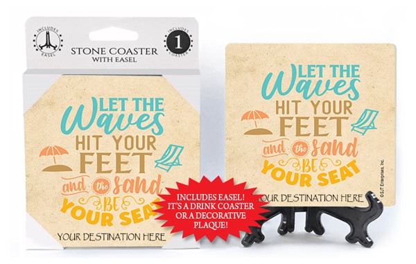 Let the waves hit your feet and the sand be your seat absorbent stone coaster