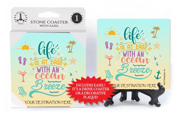 Life is at ease with an ocean breeze absorbent stone coaster