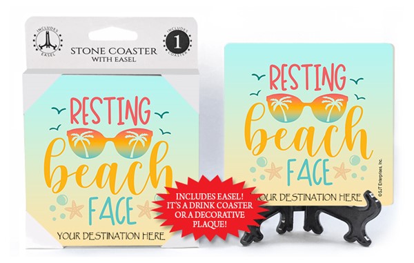 Resting beach face absorbent stone coaster