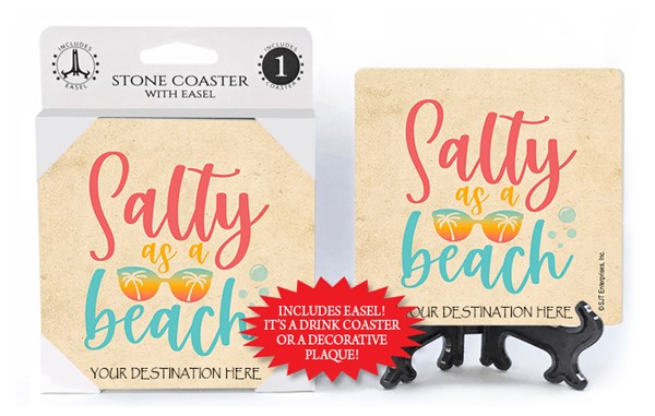 Salty as a beach absorbent stone coaster