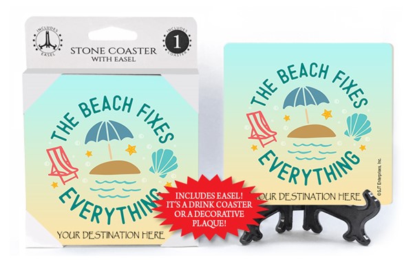 The beach fixes everything absorbent stone coaster
