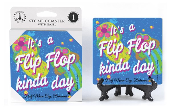 Its a flip flop kinda day   1-pack with easel absorbent stone coaster