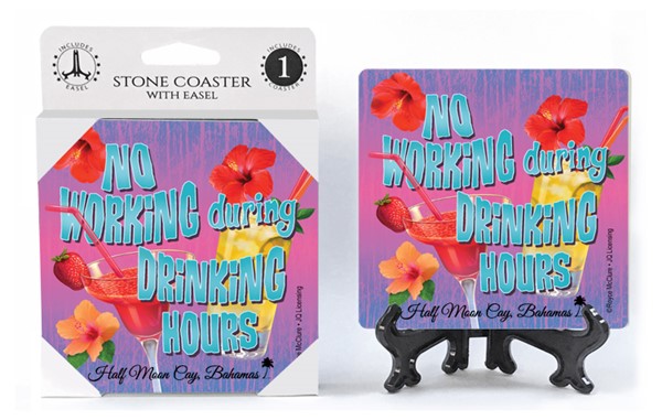 No working during drinking hours  flowers and cocktails    1-pack with easel abs
