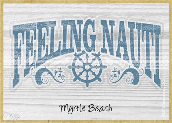 Feeling Nauti  nautical boat wheel / Wood fridge magnet with whitewash look - ca