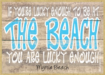 If you are lucky enough to be at the beach, you are lucky enough / Wood fridge m