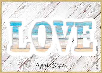 LOVE  beach themed with whitewashed wood / Wood fridge magnet with whitewash loo