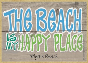 The beach is my happy place / Wood fridge magnet with whitewash look - can be na
