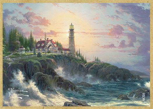 Clearing Storms wood fridge magnet featuring the artwork of Thomas Kinkade