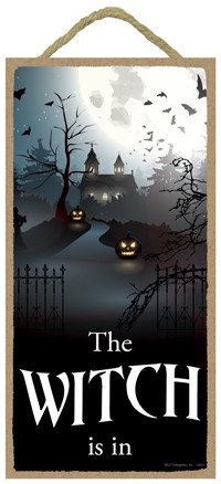 the witch is in / Autumn / Halloween themed 5" x 10" wood plaque