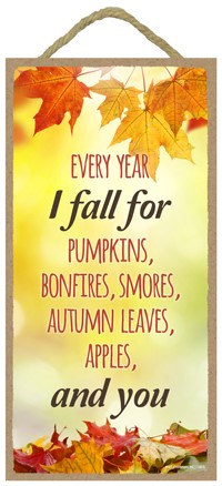 Every year I fall for pumpkins bonfires smores autumn leaves apples   you / Autu