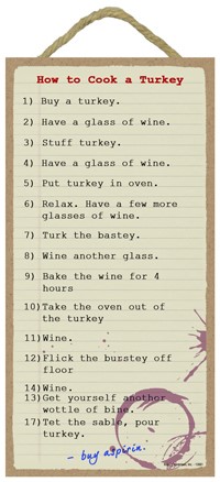 How to cook a turkey  Shopping list style  / Autumn / Halloween themed 5" x 10"