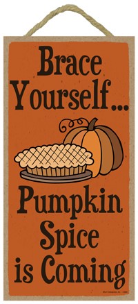 Brace yourself...Pumpkin spice is coming  Pumpkin and pie wood plaque