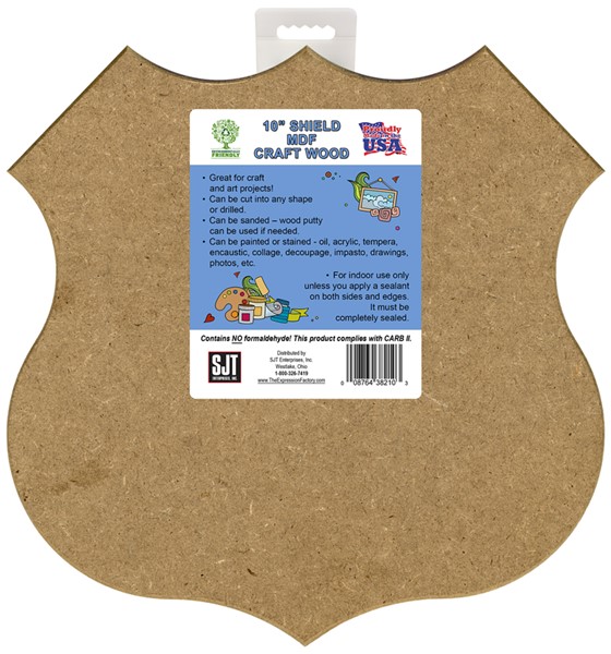 10" shield  MDF wood for crafting