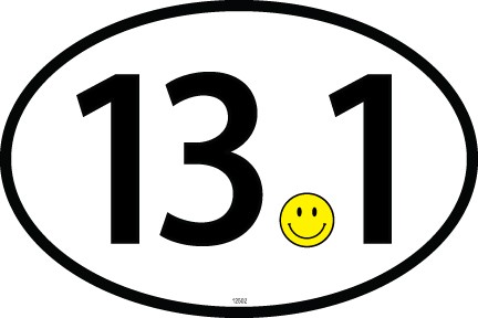 13.1 (smiley for dot) Black 4" x 6" oval car magnet. Waterproof and UV resistant