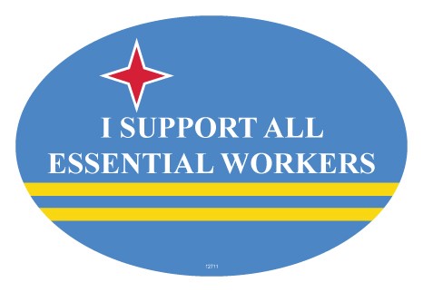Aruba - I support all essential workers - Aruba Flag