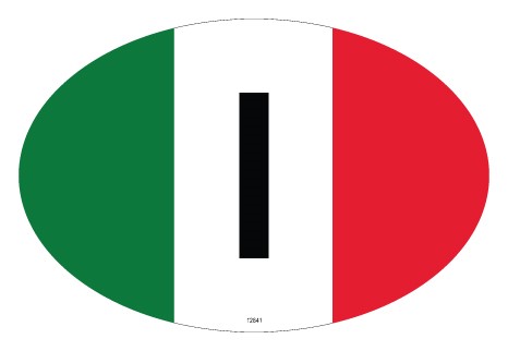 Italian flag with "I"