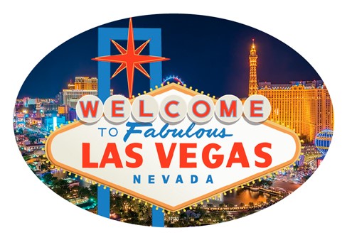 Las Vegas Welcome Sign - strip in background
