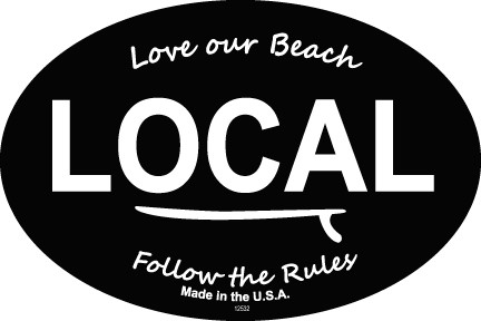 LOCAL - Love our Beach - Follow the Rules (black bkgd & white text)