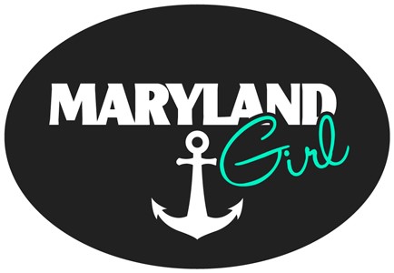 Maryland - Maryland girl - white anchor on black background