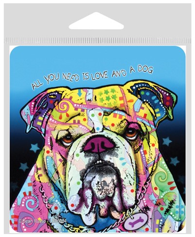 Bulldog (All you need) large 4" x 4.25" vinyl sticker
