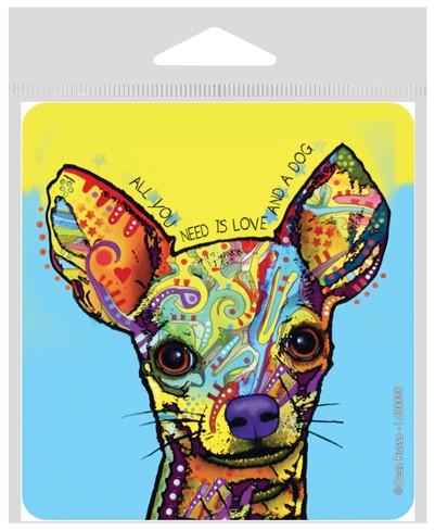 Chihuahua - 2 (All you need) large 4" x 4.25" vinyl sticker