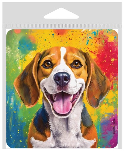 Beagle - Painted Background - Vinyl Sticker
