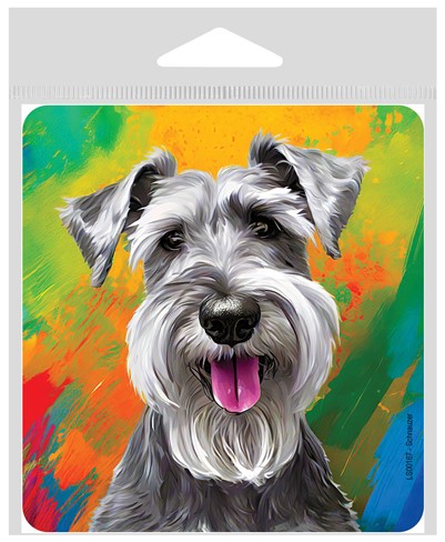 Schnauzer - Painted Background - Vinyl Sticker