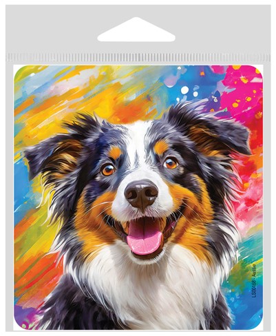 Aussie - Painted Background - Vinyl Sticker