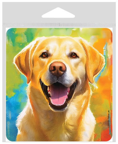 Yellow Lab - Painted Background - Vinyl Sticker