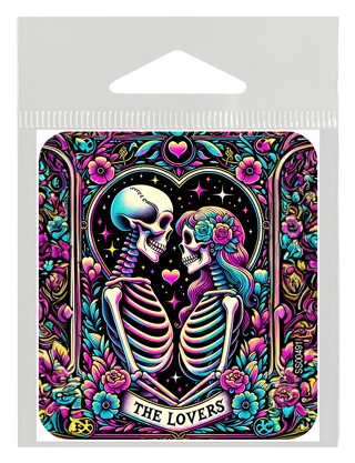 The Lovers - dark colors tarot card stickers.