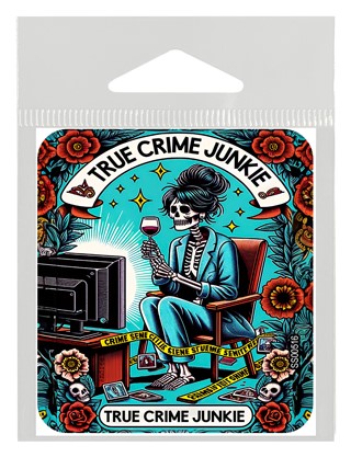 True Crime Junkie Tarot Card Sticker