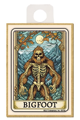 Bigfoot Tarot Card Wood Magnet