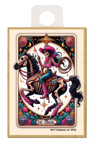 The Cowgirl Tarot Card Wood Magnet