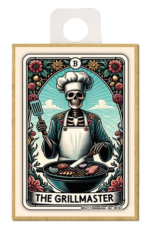 The Grillmaster Tarot Card Wood Magnet