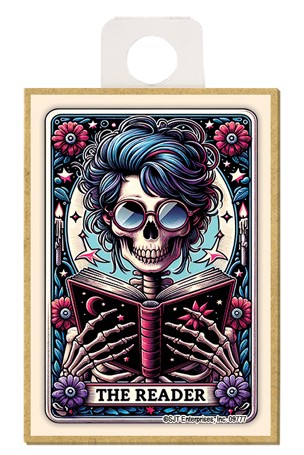 The Reader (female skeleton) Tarot Card Wood Magnets
