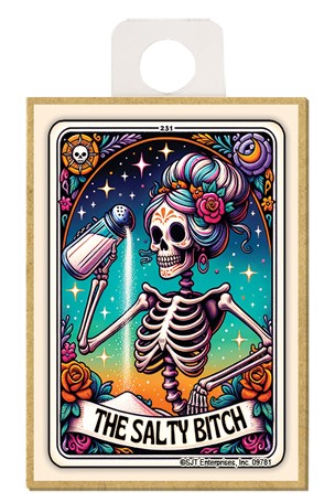 The Salty Bitch Tarot Card Wood Magnet
