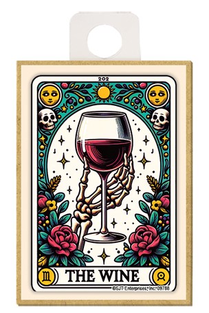 The Wine Tarot Card Wood Magnet