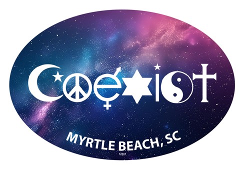 Coexist (can be namedropped) Oval Magnet